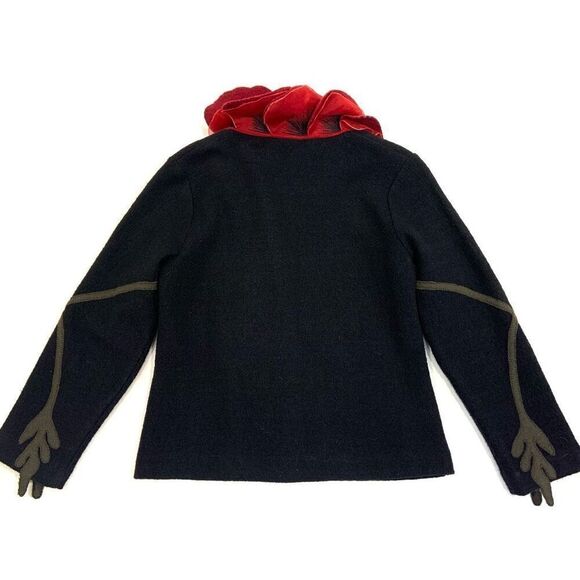 COVELO Boiled Wool & Silk Poppy Sweater Jacket (Sz M) - Picture 6 of 11